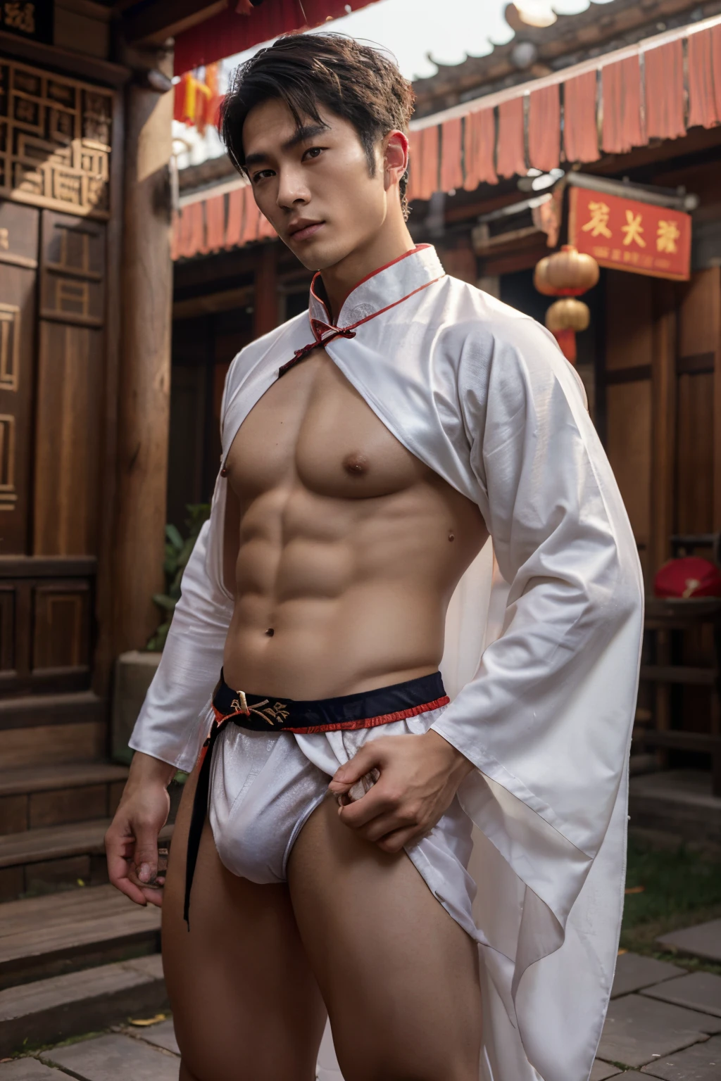 Chinese Men God, Mythology, Chinese odyssy, Handsome, Twink, Topless, Muscles, Athlete body, Full Frame, Sexy, Professional Lighting, Hanfu Outfit, Chinese Heaven Background, Bulge Underneathe Underwear, Hanfu Warrior, Hanfu God, Hanfu Male, Hanfu Nobel, Seduce, Sex Appeals
