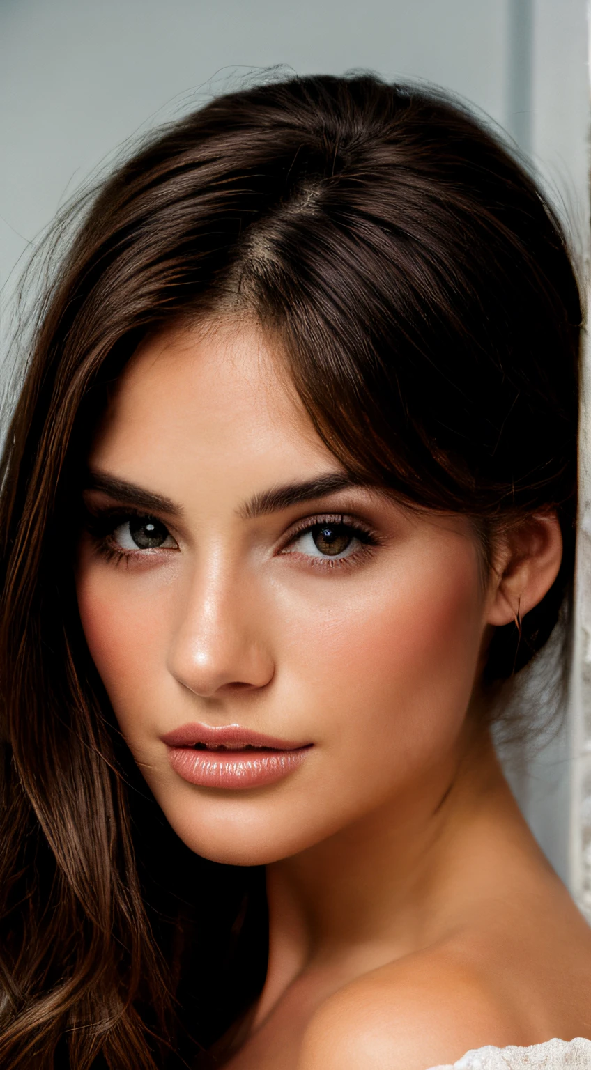 beautiful brunette woman headshot