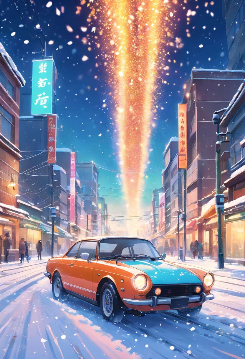 Einheitliche 8k-Hintergrundbilder,ultra - detailliert,beauty and aesthetics,tmasterpiece,best qulaity,Weihnachten,(Hauptteil:Auto),Elements for the automotive industry,(Passende Elemente:jeder,Santa,Glocke,Geschenke,Schneeblume,Weihnachtsbaum,)Glitzernden,warm,Detailliert