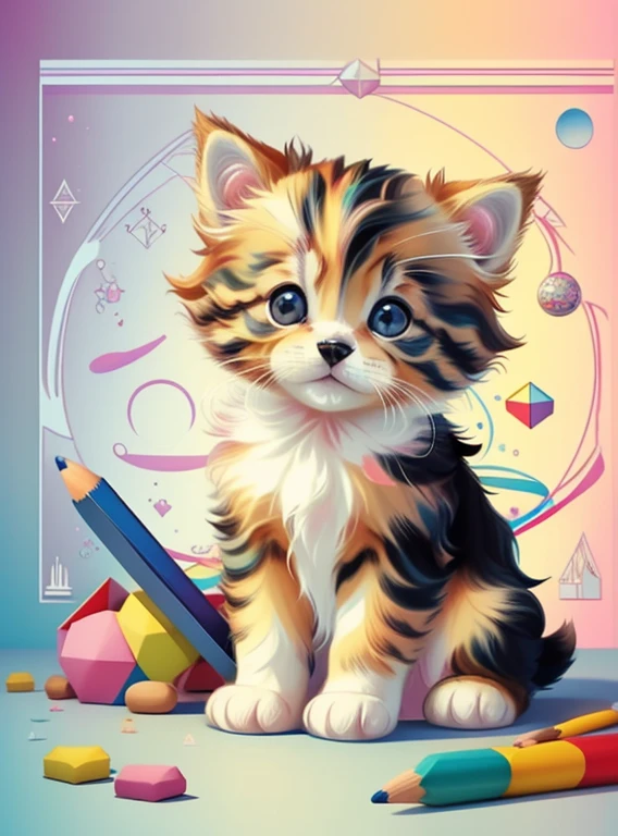(cute puppy playing with a kitten), Munchkin ,Geometric multidimensional wall portrait, livro de arte, Tchibi,
Yang08k, Beautiful, Colouring,
Obras, of the highest quality, best quality, Arte Oficial, Beautiful and Aesthetic,