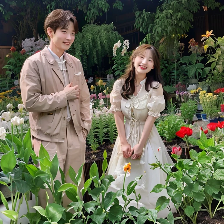 Christian couples in a flower garden