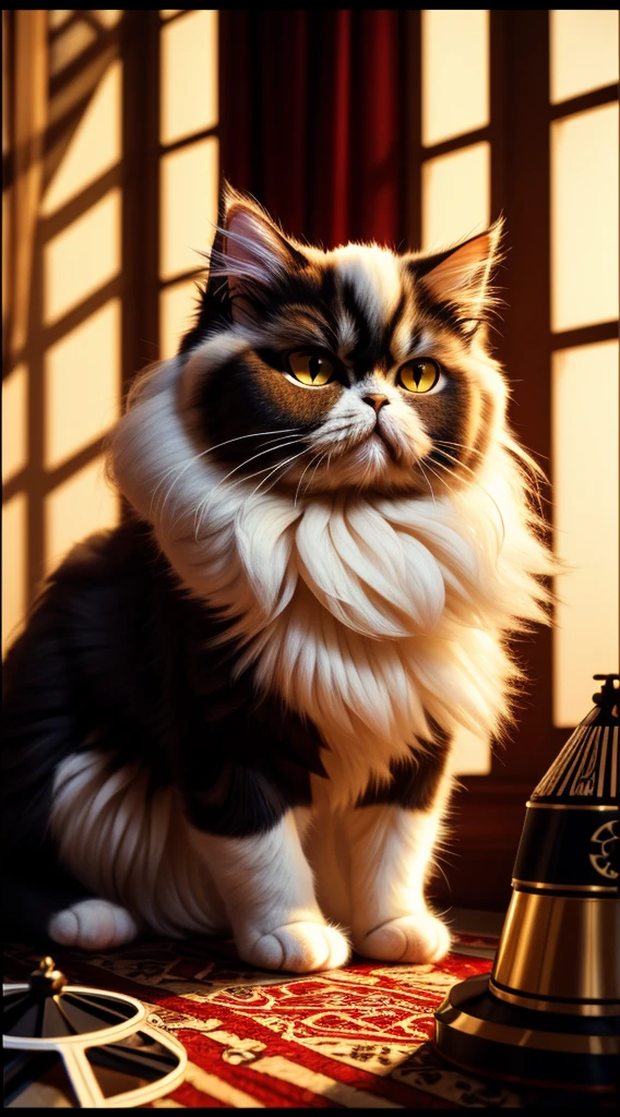 (((very beautiful persian cat))), persian cat as a queen, (film grain:1.3), 16k, highres, best quality, award winning, ((masterpiece)), UHD, analog style, high contrast