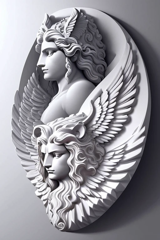textura de marmol , nubes de tormenta , angel and winged lion variation . humo y nubes , Realistic tattoo design , hiperrealista n textura de estatua y nubes , de costado la imagen , ornamentos romanos , WMASK , white background design for sleeve tattoo
