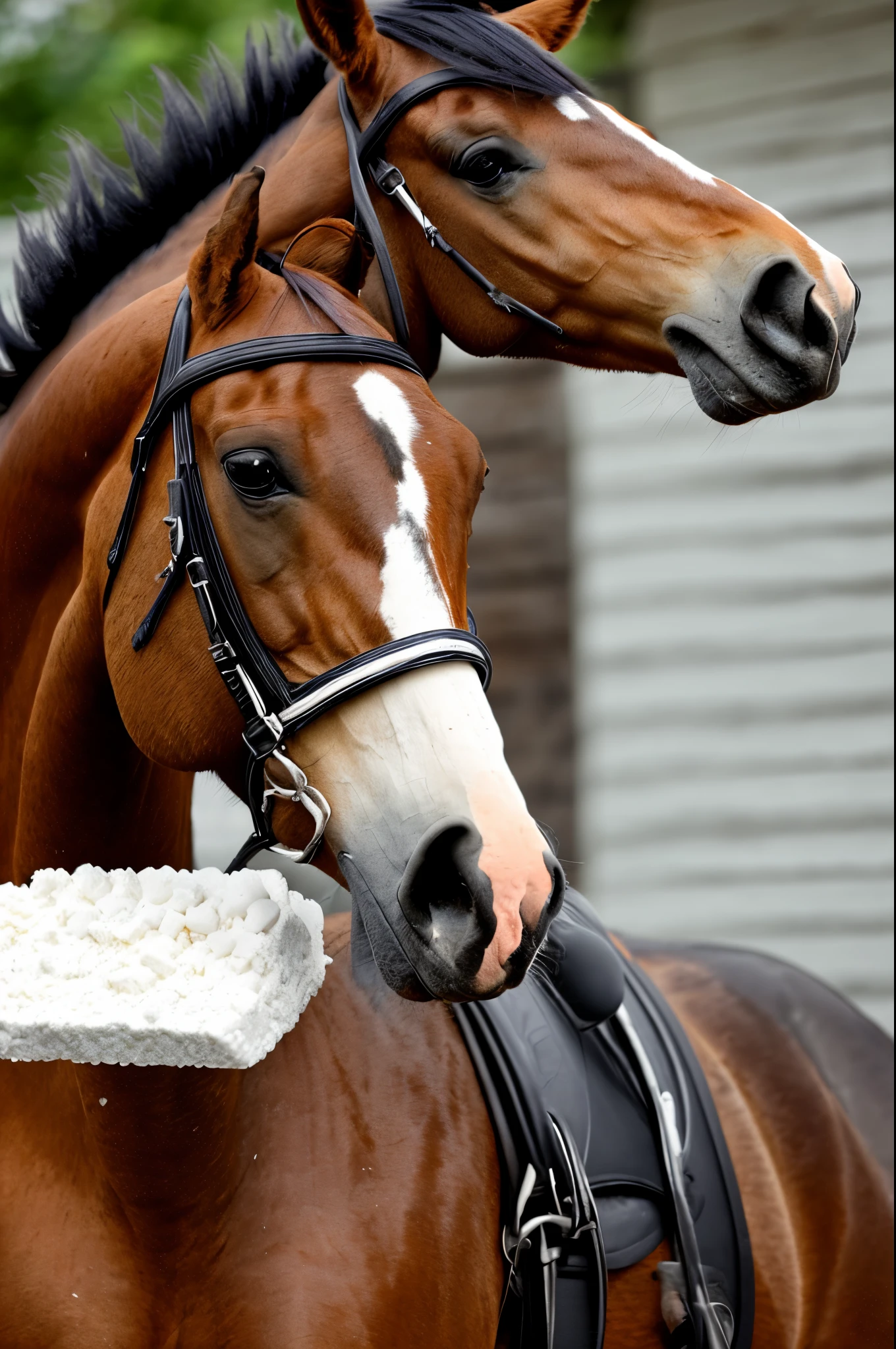 A horse sniffing cocaine