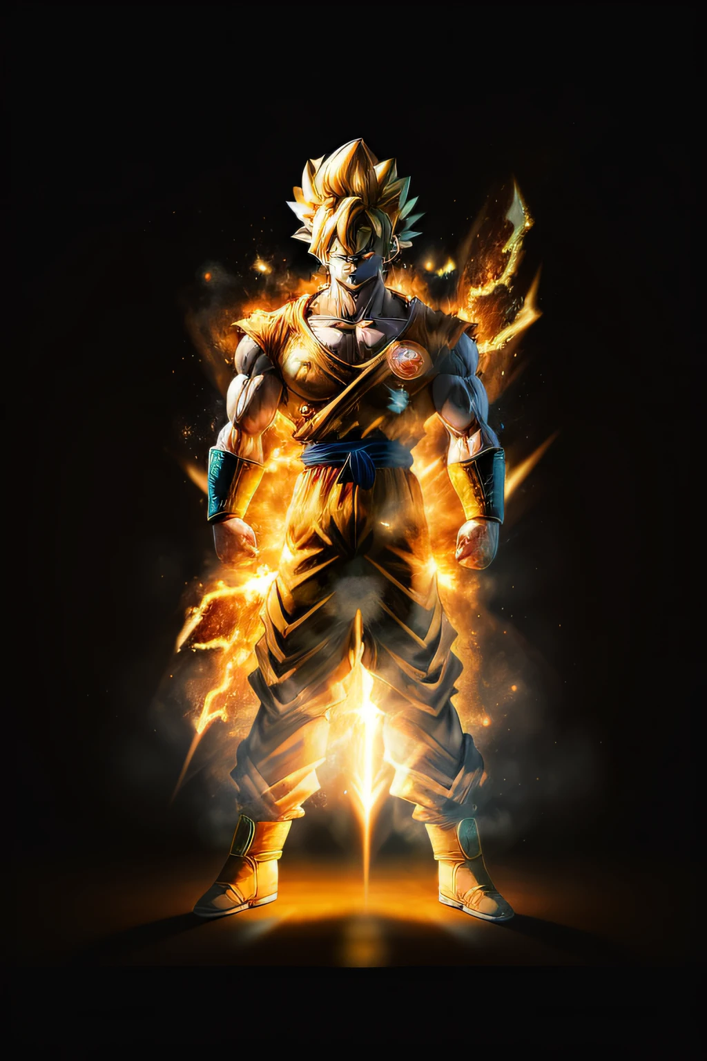 masterpiece, best quality, goku, super Saiyan, yellow hair