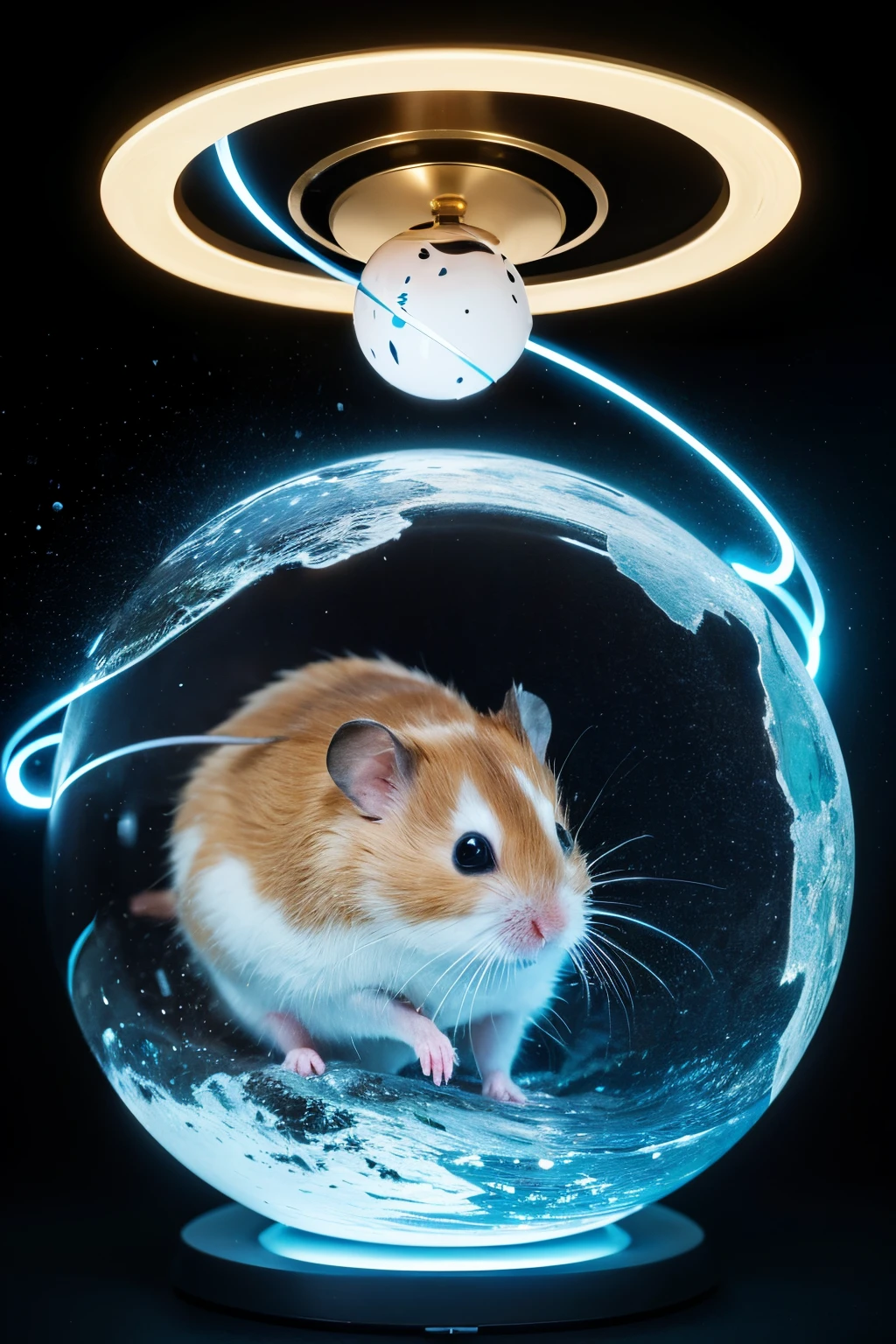 In the distant future,There is a cute hamster。Hamsters are short and stocky,The fur is smooth,Have a pair of smart and curious eyes。Hamsters live in a rapidly developing era of smart data,We face unprecedented challenges every day。 One day,The hamster accidentally broke into a mysterious cave,It's full of all kinds of high-tech equipment。Hamster near a machine,Suddenly a light flashed,The hamster is transported to a world full of futuristic technology。 In this world,Ethereal artwork meets ancient manuscripts。Mysterious algorithms and delicate calligraphy strokes build a bridge between the past and the future。A huge clock hovers in mid-air,Gears exposed,Shows the complexity of AI decision-making。A floating data ball flashes in the background,Hinting at the ubiquitous nature of big data and its relevance to personal privacy。 In this world,There are a group of hamsters from different fields and backgrounds。Hamster's facial features are intricately drawn,Highlights hamster's humanity in an automated world。The hamster also saw himself,The hamster's eyes shine with determination,The nose smells the novel smell,The beard dances to the rhythm of the future。 The world is filled with displays of artistic talent,Artists create stunning artworks of unparalleled quality。These artworks feature stunning authentic details and vibrant colors。They use ultra high definition resolution,Capture every detail with unprecedented clarity。They also use HDR technology,Illuminate the scene with a dynamic range of brightness,Emphasize the interplay between light and shadow。 Artwork from this world seamlessly blends elements of iconography with futuristic dystopia。Artists injected a touch of science fiction,depicts a bustling city,Filled with massive holographic billboards and robots that navigate appropriately in augmented reality。The entire scene is enveloped in an unforgettably beautiful atmosphere,full of awe and fear。 The color palette in this world is surreal and vibrant。Artists blend cool blues and radiant purples with iridescent textures of neon green。Subtle gold accents brighten up this scene,Symbolizing the indomitable presence of innovation。 In this world,Lights illuminate every corner。A soft, captivating glow illuminates every subject,reveals the trials and tribulations on their faces。 In this uncertain future,The hamster decided to embark on an artistic journey。Hamsters delve into this mysterious world,Go find amazing works of art and smart tech devices。Hamster hopes to pass this journey,A mystery that sums up the hamster's journey into technology,Evoking a sense of contemplation and wonder。 Hamsters have smooth and tough hair,A pair of smart eyes sparkling with curiosity and determination。His claws are strong and powerful,Can easily manipulate surrounding objects。His tail is short and flexible,Helps him maintain balance in small spaces。 In this world full of future technology,Hamsters show amazing adaptability。He jumps flexibly between various high-tech equipment,Use your own wisdom to operate them skillfully。His nose keenly sniffed the fluctuations in the data stream,Ears capture the conversational sounds of artificial intelligence。 In this world,Ogura also discovered his special ability。His eyes can capture the truth hidden behind the data,Ears can hear the melody of the future。His nose can sense impending danger,The tail can guide him to find a way out of the chaos。 In interacting with various future technologies,The hamster gradually understands the rules of this world。He learned how to use his abilities to communicate with artificial intelligence,How to interpret the meaning behind the data。He also discovered his value in the world of automation,and one’s own responsibility and mission for this world。 In this artistic journey,Hamsters not only learn about future technological developments,I also got to know my own inner world。He understood his courage、Wisdom and responsibility,These are his greatest assets when facing future challenges.。