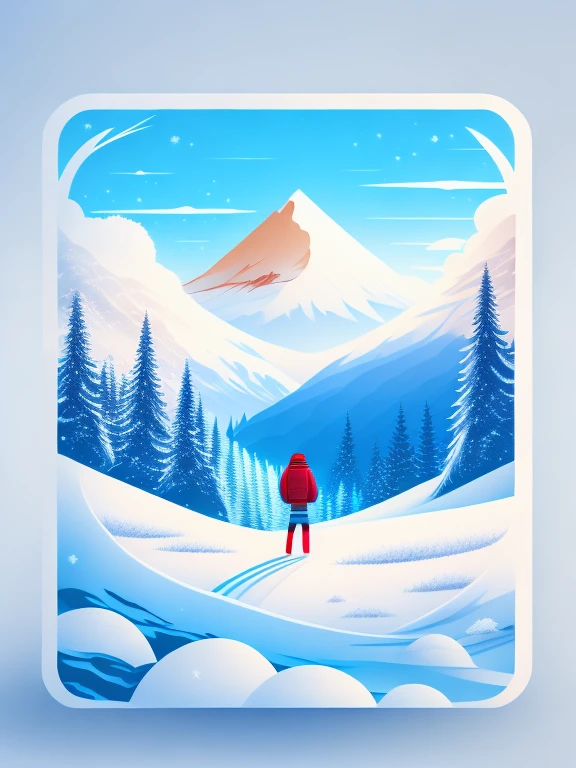 winter sport and landscape, tshirt design, vector-art