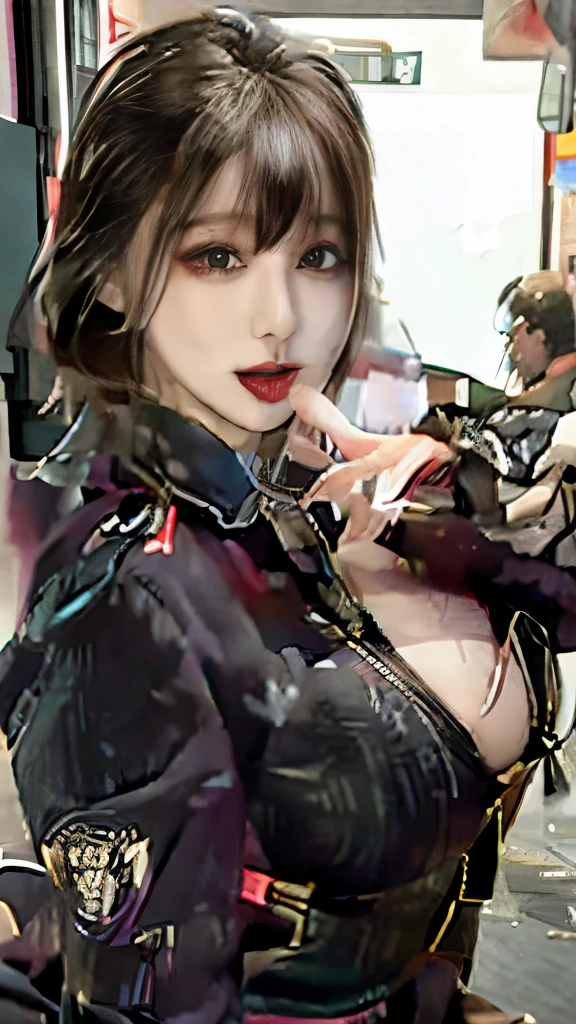 Three Woman body set big breasts, wearing policewoman uniforms, showing off their boobs,nsfw, unite in a provocative display of dominance and seduction, their bodies a playground for their wildest desires, looking at viewer, red bump lips, eye in black, extremely realistic vision