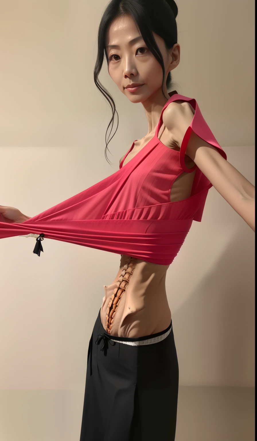 very thin woman,Extremely thin body,Protruding sternum,The waist is very thin,The ribs are noticeable,Protruding ribs,The pelvic protrusion is very obvious,Pelvic width,Legs are just skin and bones,thin shoulde,The waist is very thin,Sunken abdomen,Delicate arms,arm muscle atrophy,hunger,The lower abdomen is depressed,Asia face,The waist is particularly thin,grieves,weeping,Excessive weight loss,The face is sunken and thin,Severe malnutrition,hunger,Thin shoulders