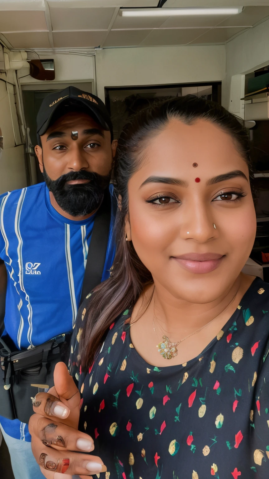 there is a man and woman that are posing for a picture, facebook post, 8k selfie photograph, with professional makeup, meet the actor behind the scenes, indian, profile pic, with accurate face, taken with sony alpha 9, indian girl with brown skin, india tika third eye, behind the scenes, shot on nikon z9, looking at camera!!!