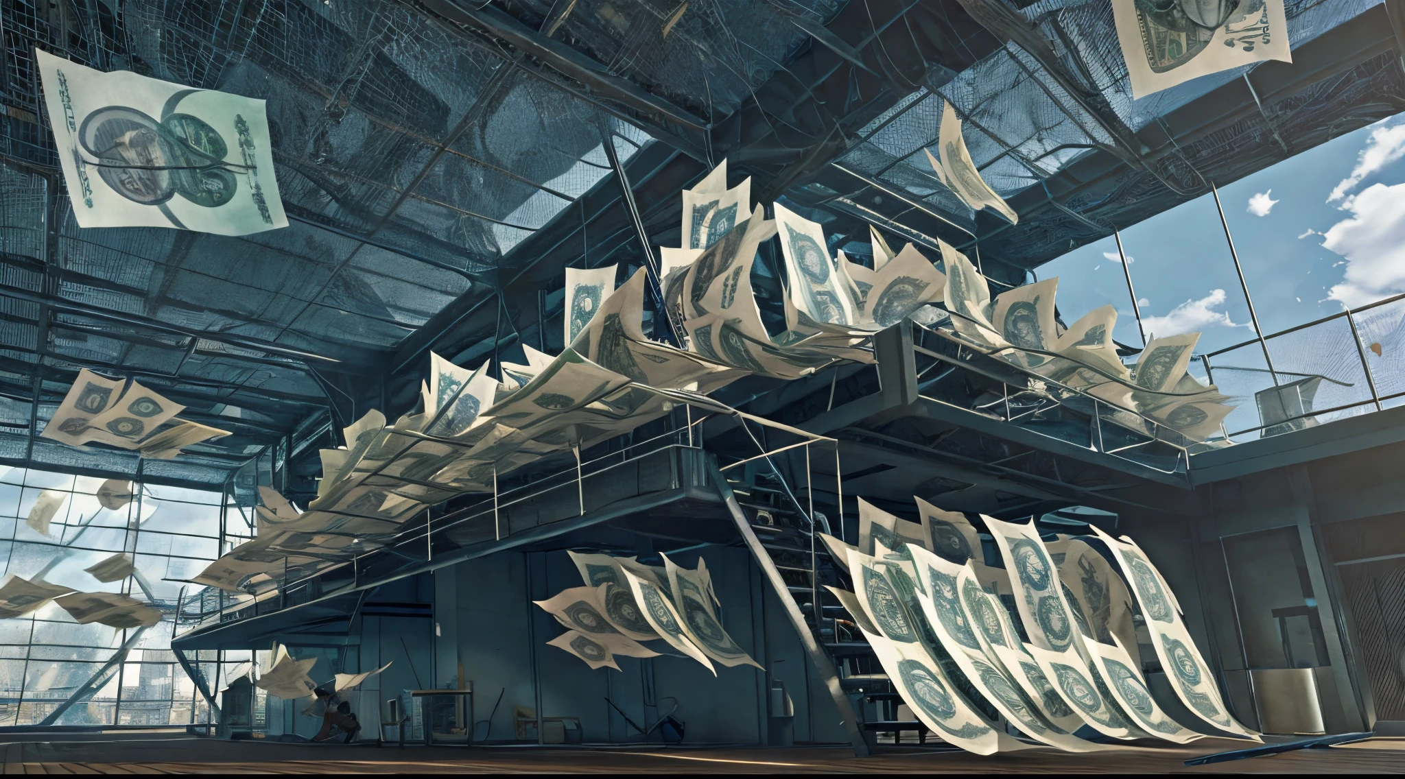 a software engineer/nerd who is trying to save money by optimizing code photorealistic, lots of paper money flying around, futuristic, sci-fi, high contrast, HDR, super detailed - Image #4 @polynomial --auto --s2