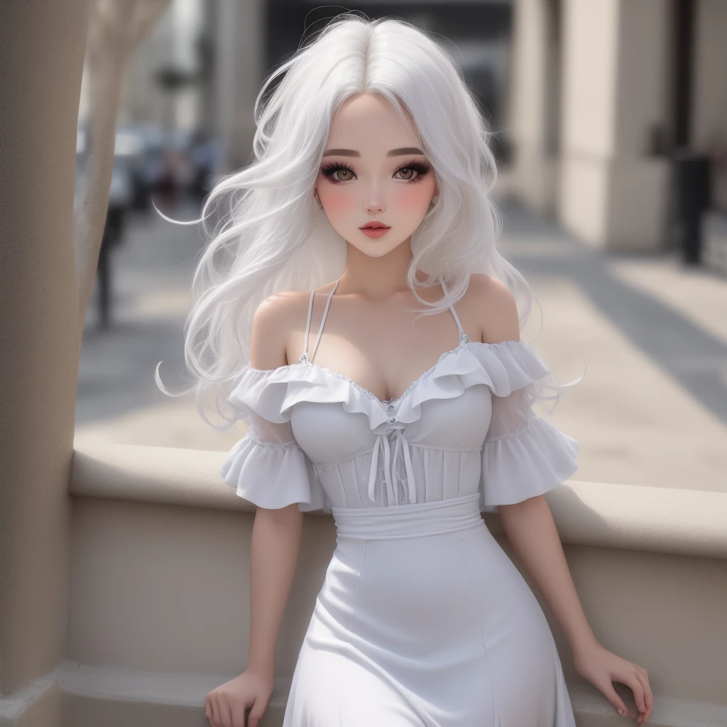Chica con ojos lindos piel blanca
Cabello largo mirada sensual vestido de fiesta