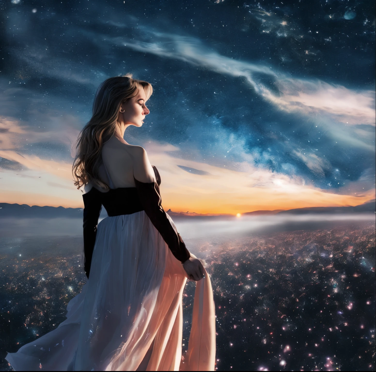 she walks in beauty like the night of cloudless climes and starry skies.
