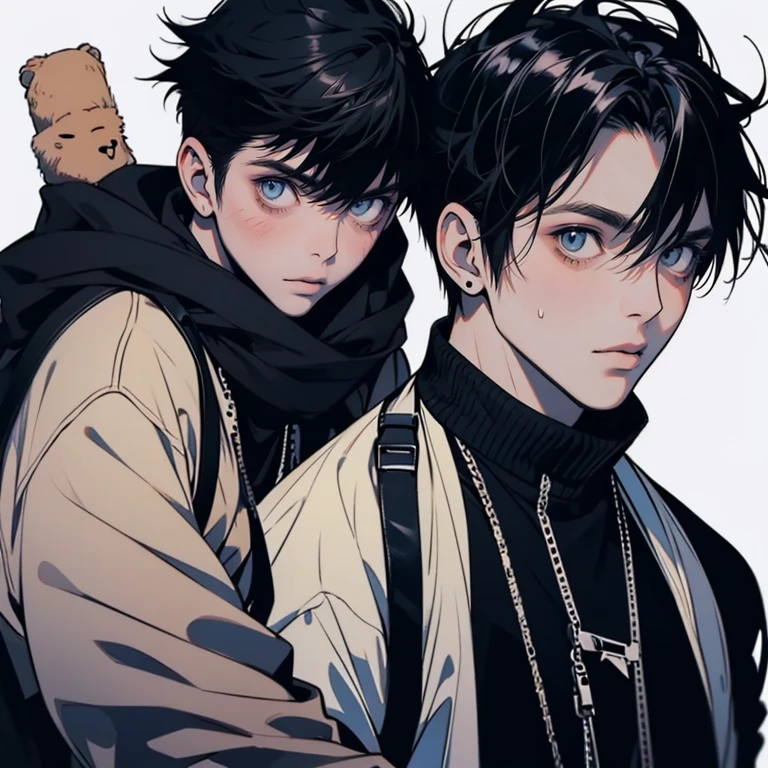 CharacterDesignSheet、shot from top、male people、Kamimei、a cool、Looking at the camera、boredom、Gentle、up of face、、little man、Yoys、eyes large