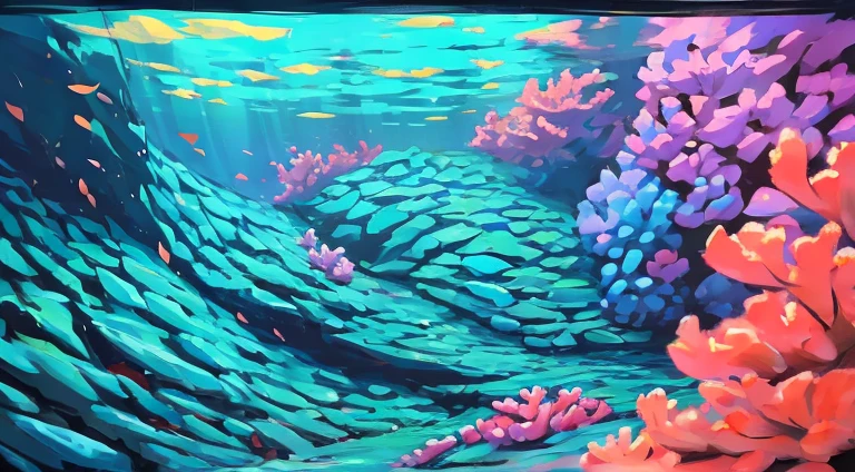 Lofi style, coral reef