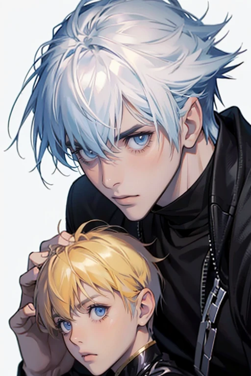 CharacterDesignSheet、shot from top、male people、Kamimei、a cool、Looking at the camera、boredom、Gentle、Friendly、Close-up of troubled face、15yo student、little man、Young boys、eyes large