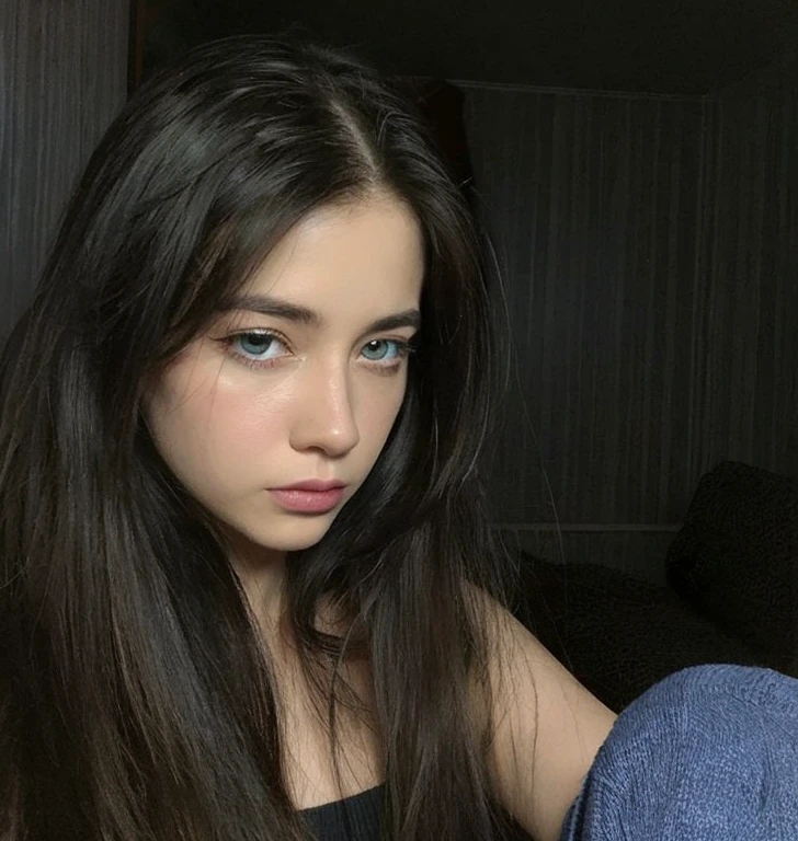 Tez blanca, ojos azules, cabello corto, ojos rasgados