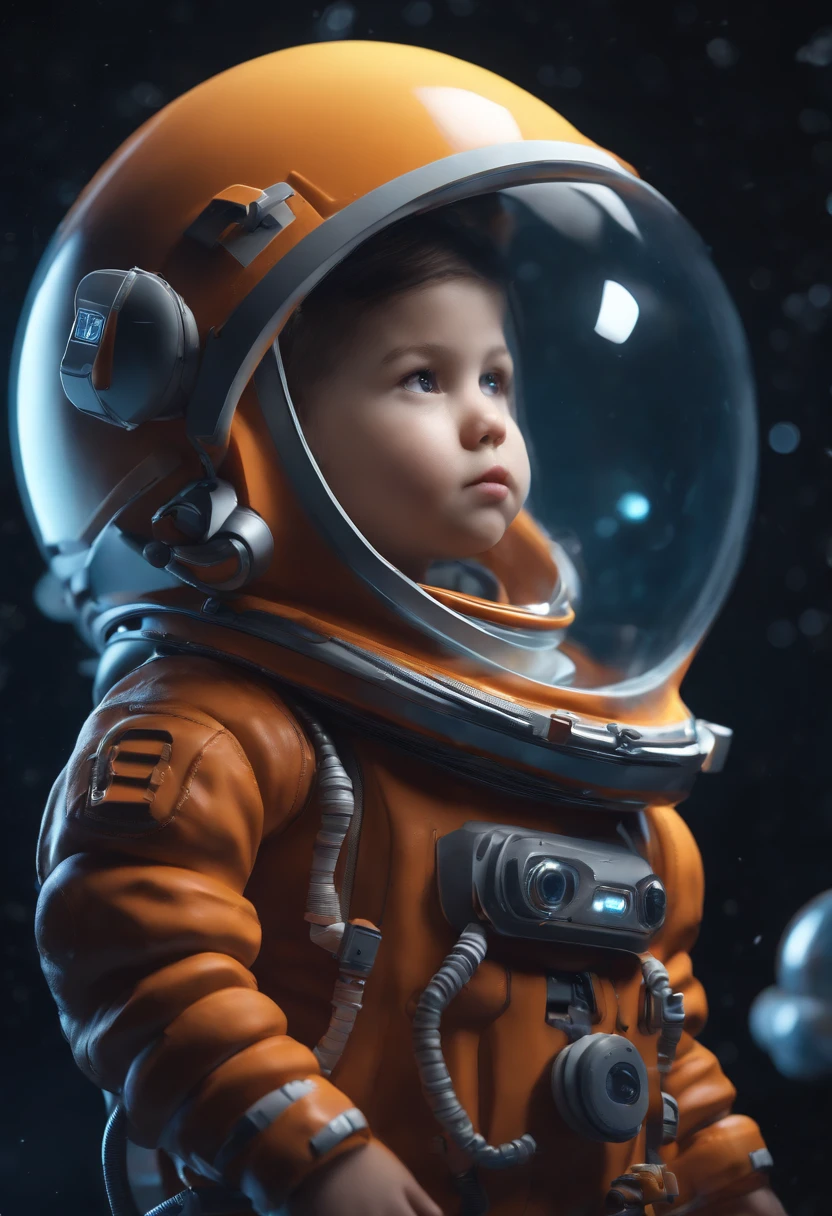 a mini astronaut in chibi model, wearing a space suit, in the style of photorealistic surrealism, abstract colorist sculptor, poured, fluid and loose, sci-fi influenced, sculpted Cartoon icon art, 3D pixar style drawing, a planet in space, isolated, exploring the moon in the background many planets and stars, cinematic light, photorealistic scenes, anime art, epic,  RTX ON, DAZ3D, Digital Arts Techniques, Animated Illustrations