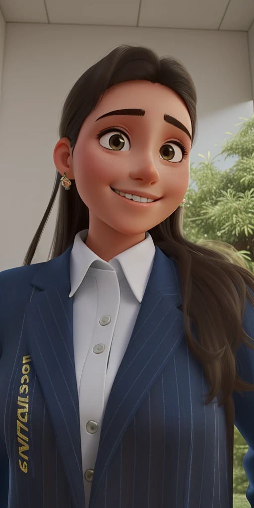 mulher sorridente de terno azul com camisa branca e gravata, taken in the early 2020s, foto do perfil, tomada em 2 0 2 0, no terno, em torno de 1 9 anos, menina terno, tiradas em 2022, tiradas no final dos anos 2000, foto de perfil headshot, jovem mulher negra