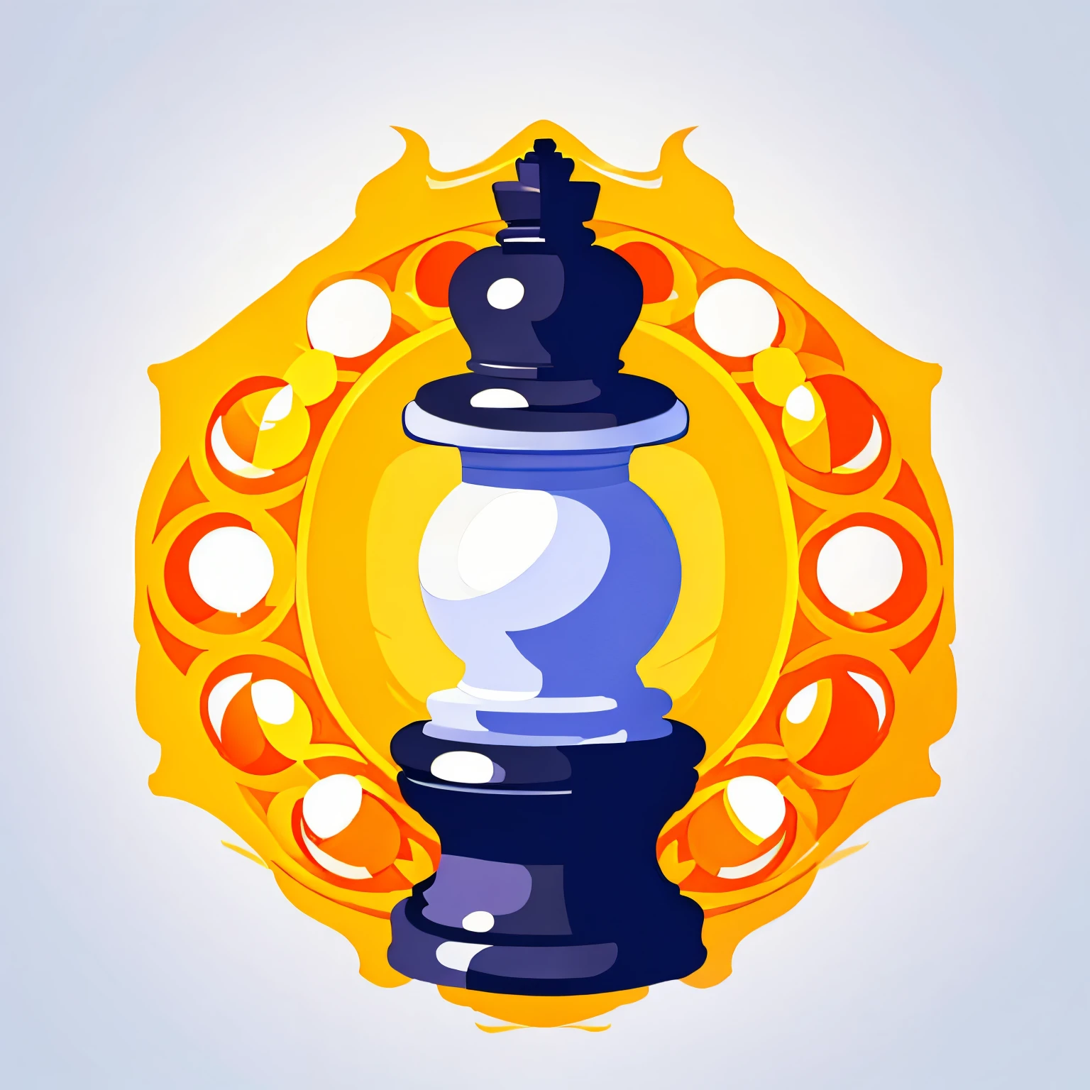 Chess pawn, round and simple top, top with round ball and without details, pawn chess shape, vector
