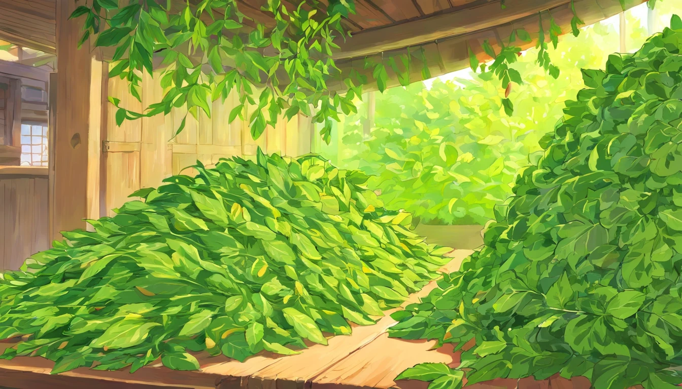 Drying vegetable leaves
