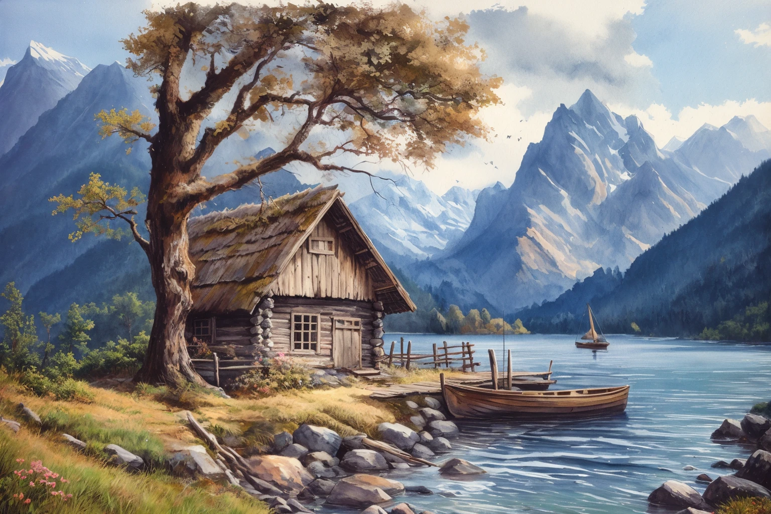 fill with tree, waterand mountain