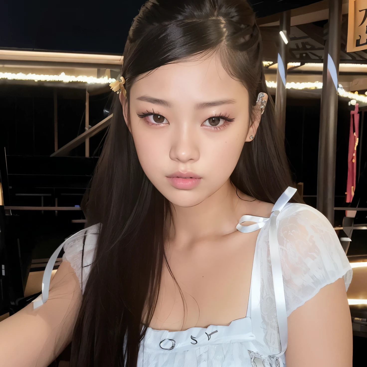 there is a young woman with long hair posing for a picture, blackpink jennie, roseanne park of blackpink, tzuyu from twice, jossi of blackpink, gongbi, portrait of jossi of blackpink, jisoo of blackpink, lalisa manobal, jisoo from blackpink, heonhwa choe, jaeyeon nam, jinyoung shin