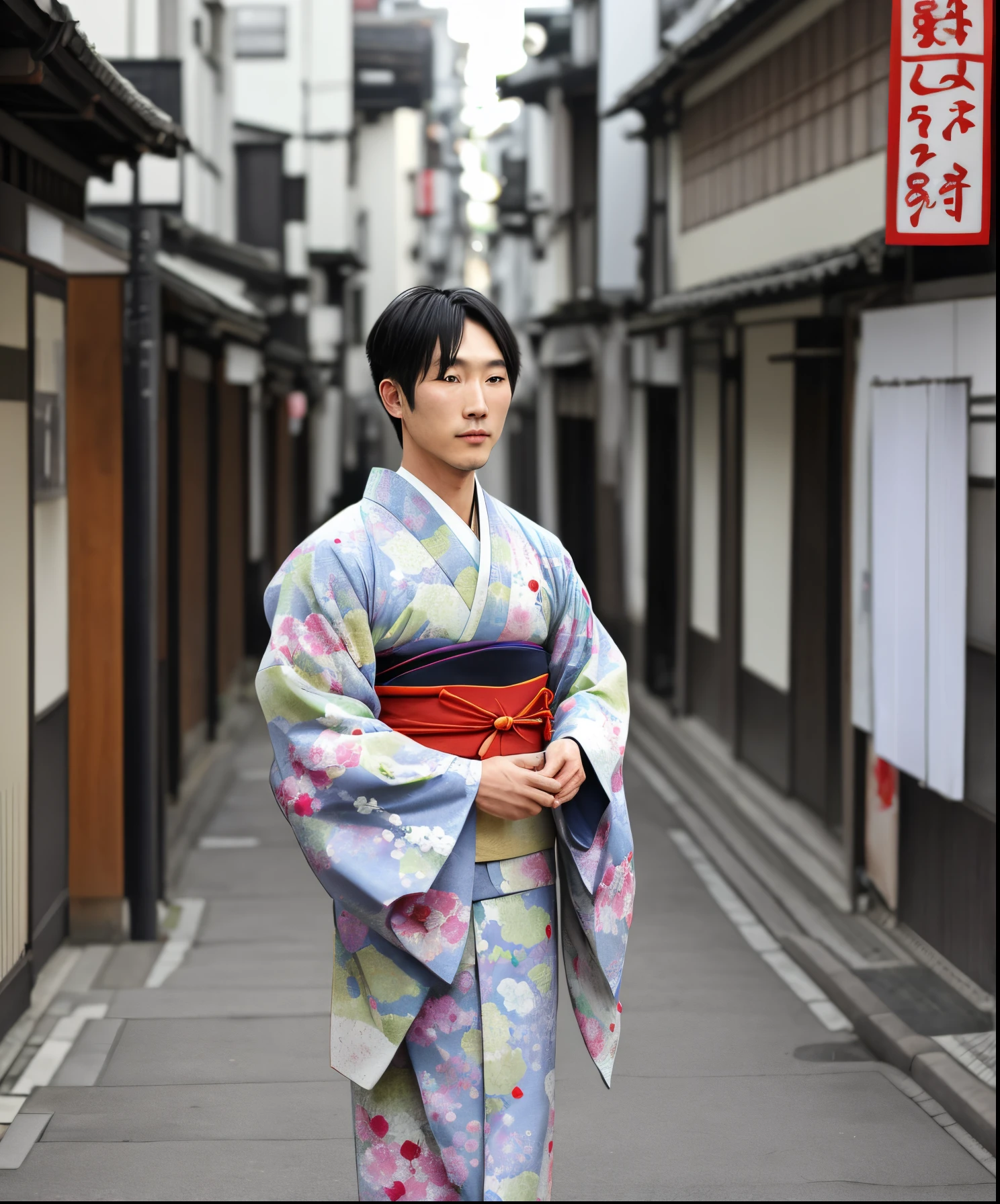 A man wearing a kimono