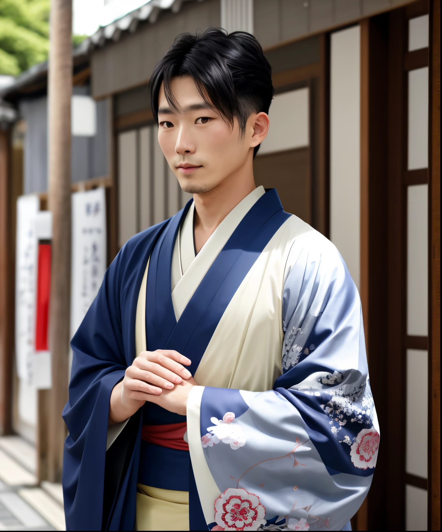 A man wearing a kimono
