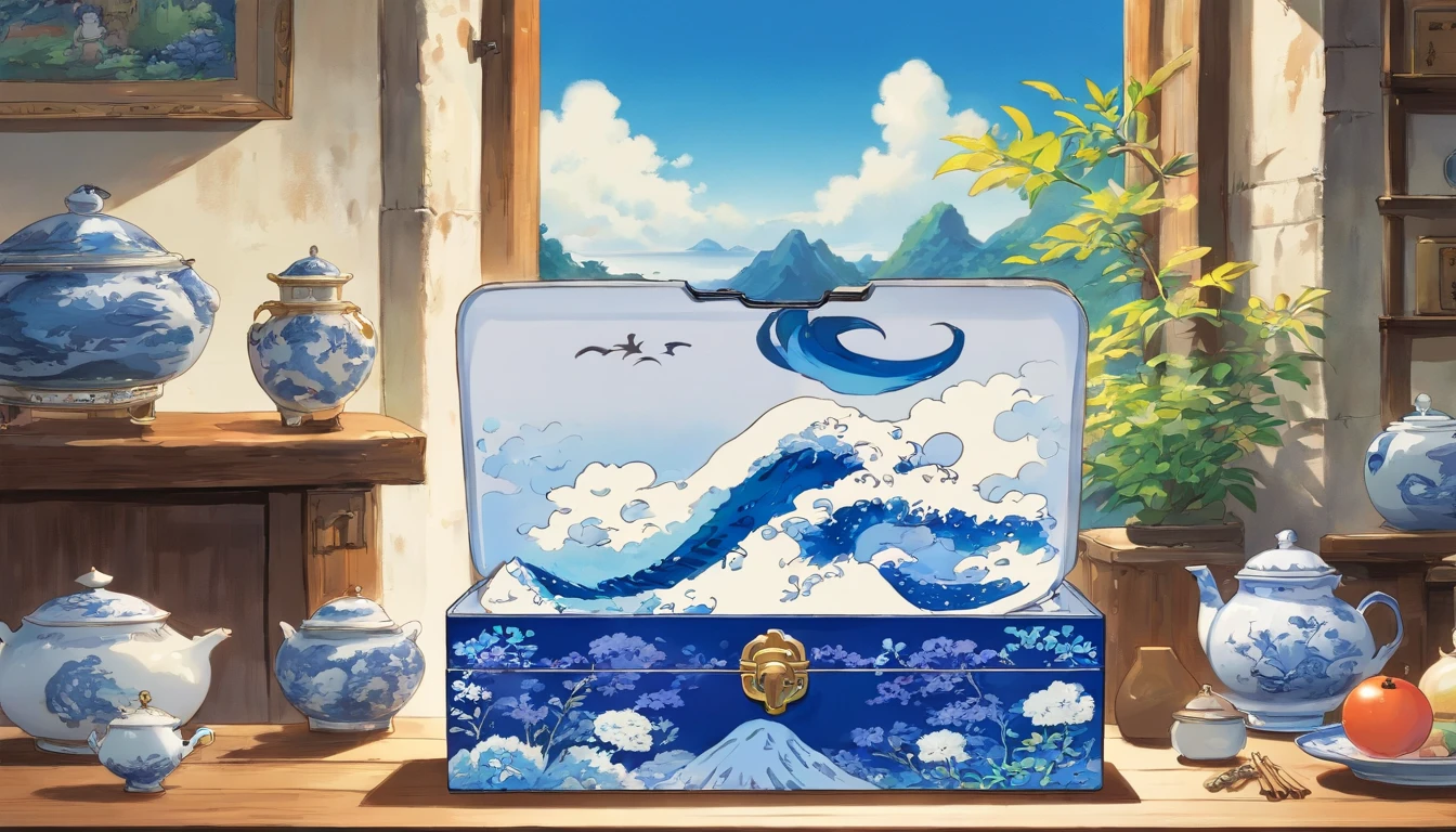 Blue and white porcelain box