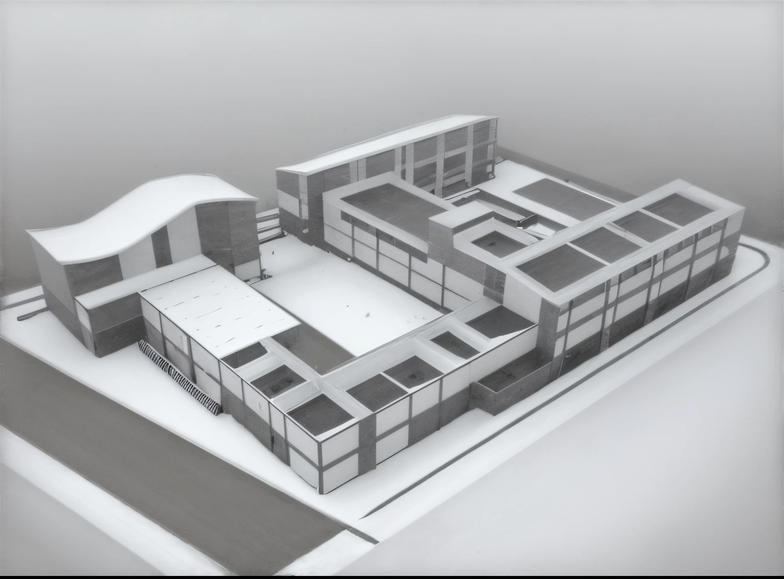 school, white and grey color outside