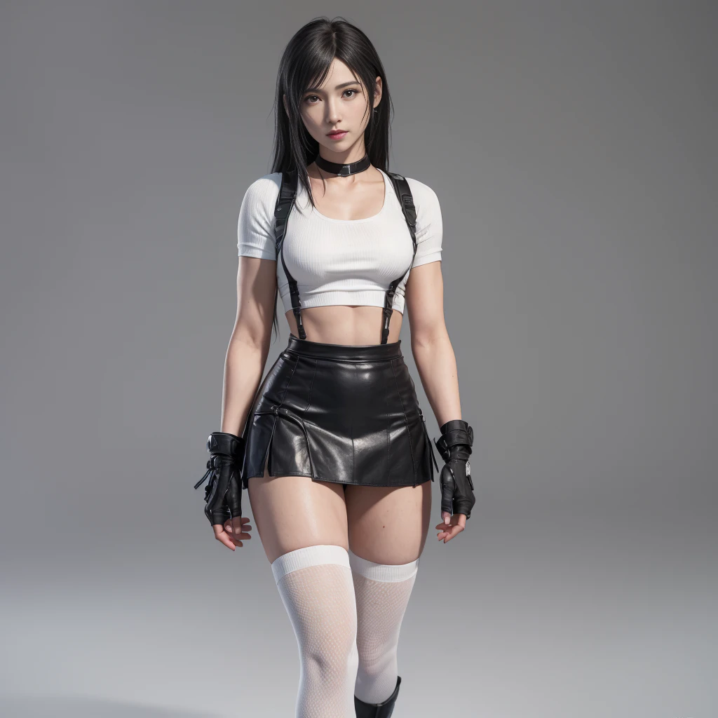 (best quality,ultra-detalhado),(Realistic:1.37),Tifa Lockhart,rosto bonito e detalhado, expression joyful, Textura ultrarrealista, rosto delicado, Fit physique