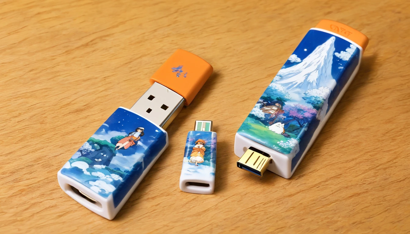 Blue and white porcelain USB flash drive