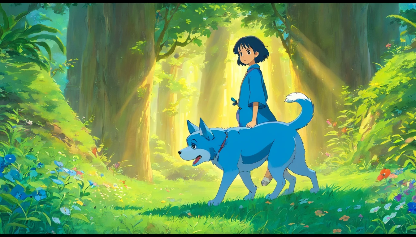 o cachorrinho,blue colors