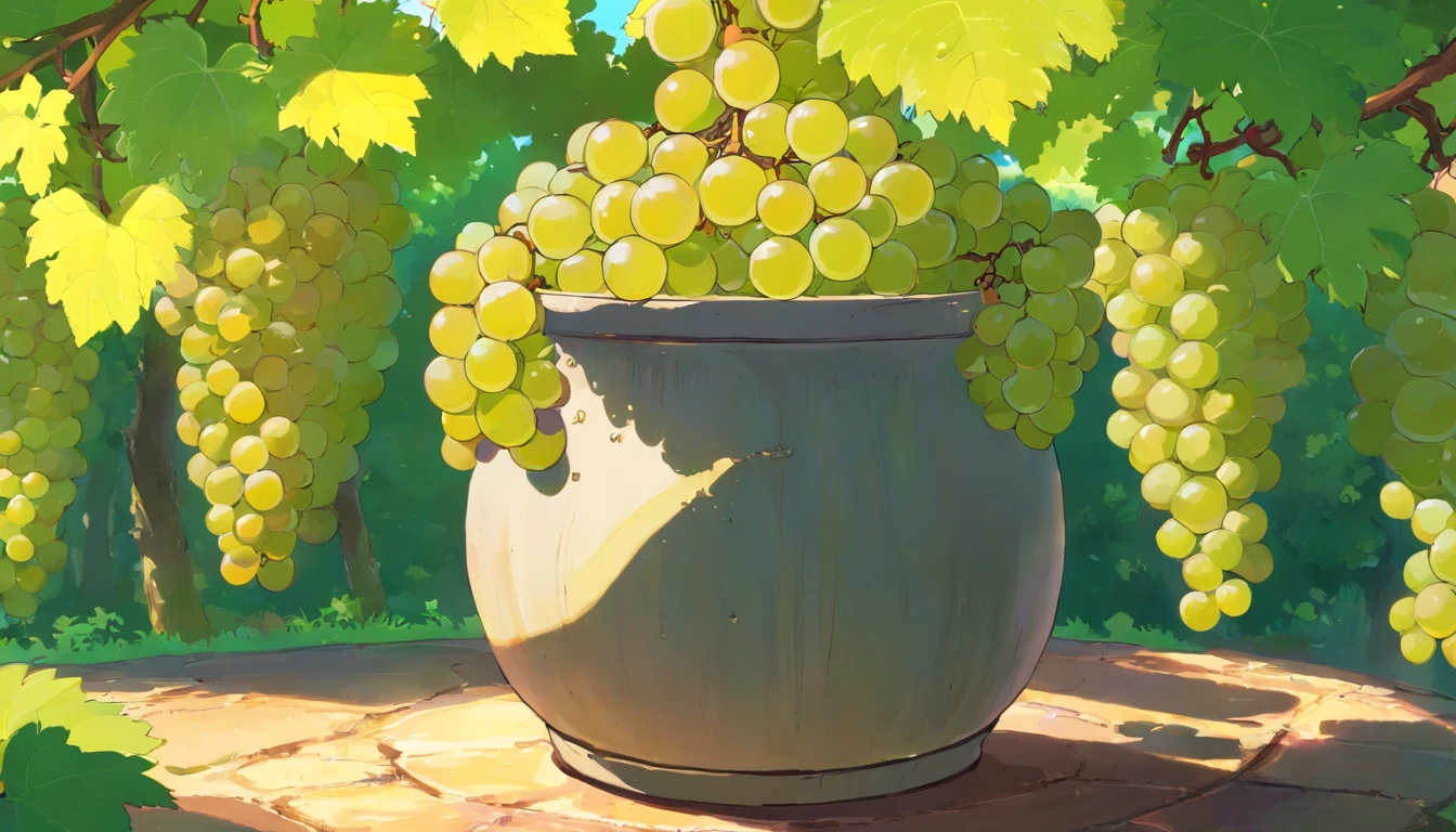 a pot of grapes