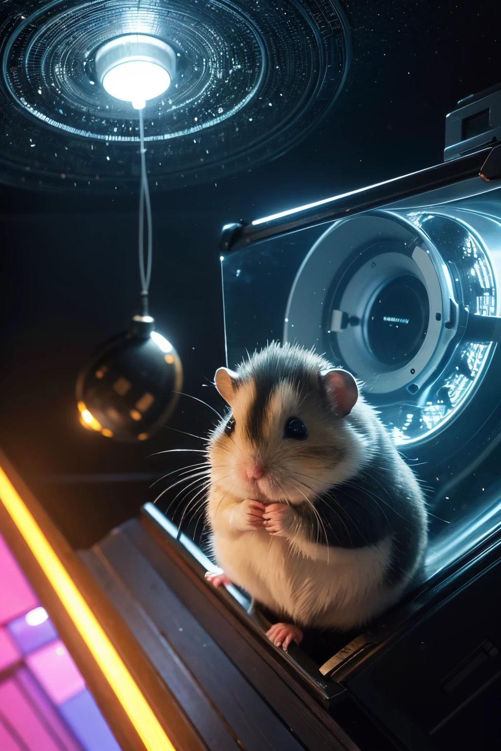In the distant future，There is a cute hamster。Hamsters are short and strong，The fur is very smooth，Have a pair of smart and curious eyes。Hamsters live in an era of rapid development of smart data，We face unprecedented challenges every day。 One day，Hamster accidentally breaks into mysterious cave，tas&#39;All kinds of high-tech equipment are available。Machine near hamster，Suddenly a light flashed，Hamster is transported to a world full of futuristic technology。 In this world，An encounter between ethereal artwork and ancient manuscripts。Mysterious algorithms and delicate calligraphy strokes bridge the past and future。A huge clock suspended in mid-air，gear exposed，Demonstrating the complexity of AI decision-making。Floating data ball flashing in the background，Hints at the ubiquity of big data and its relevance to personal privacy。 In this world，There is a group of people from different fields、Hamsters on different backgrounds。hamster&#39;s&#39;s facial features are intricately drawn，Highlights Hamster&#39;Humanity in an automated world。The hamster also saw himself，hamster&#39;There was a sparkle of determination in his eyes，My nose smelled something new，Beards dance to the rhythm of the future。 The world is filled with displays of artistic talent，Artist creates stunning artwork of unparalleled quality。These artworks feature stunning authentic details and vibrant colors。They use ultra high definition resolution，Capture every detail with unprecedented clarity。They also use HDR technology，Illuminate the scene with a dynamic range of brightness，Emphasize the interplay between light and shadow。 Out-of-this-world artwork seamlessly blends graphic elements with futuristic dystopia。Artist injects science fiction color，depicts a bustling city，Filled with giant holographic billboards and robots，Can navigate appropriately in augmented reality。The whole scene is enveloped in an unforgettably beautiful atmosphere，full of awe and fear。 The color palette of this world is surreal and vibrant。artist blends cool blues and radiant purples with iridescent textures of neon green。Subtle gold accents brighten the scene，Symbolizing the indomitable spirit of innovation。 In this world，Lights illuminate every corner。Soft, A charming light illuminates every subject，Show your suffering on your face。 in this uncertain future，Hamster decides to embark on an artistic journey。Hamsters delve deeper into this mysterious world，Go find amazing art and smart tech devices。The hamster hopes to survive this journey，Summary of the Hamster Mystery&#39;Technology journey，Evoke feelings of contemplation and wonder。 Hamsters have smooth and tough hair，A pair of smart eyes sparkling with curiosity and determination。His claws are strong and strong，Can easily manipulate surrounding objects。His tail is short and flexible，Help him maintain balance in small spaces。 In this world full of future technology，Hamsters show amazing adaptability。He jumps flexibly between various high-tech equipment，Use your own wisdom to operate them skillfully。His nose keenly smells the fluctuations in the data stream，Ears capture conversational sounds from artificial intelligence。 In this world，Ogura also discovered his special ability。His eyes can capture the truth hidden behind the data，Ears can hear the melody of the future。His nose can sense impending danger，The tail can guide him to find a way out of the chaos。 Interact with various future technologies，The hamster gradually understood the rules of this world。He learned how to use his abilities to communicate with artificial intelligence，How to interpret the meaning behind the data。He also discovered his value in the field of automation，and one’s own responsibility and mission to the world。 on this artistic journey，Hamsters not only understand future technological developments，I also got to know my inner world。He knows his courage、Wisdom and responsibility，These are his greatest assets when facing future challenges.。