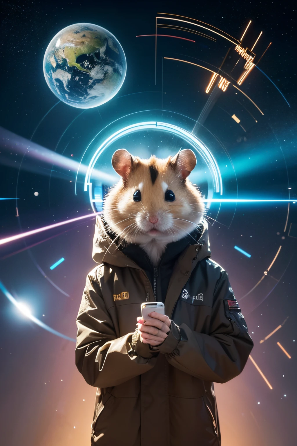 In the distant future,There is a cute hamster。Hamsters are short and strong,The fur is very smooth,Have a pair of smart and curious eyes。Hamsters live in an era of rapid development of smart data,We face unprecedented challenges every day。 One day,Hamster accidentally breaks into mysterious cave,tas'All kinds of high-tech equipment are available。Machine near hamster,Suddenly a light flashed,Hamster is transported to a world full of futuristic technology。 In this world,An encounter between ethereal artwork and ancient manuscripts。Mysterious algorithms and delicate calligraphy strokes bridge the past and future。A huge clock suspended in mid-air,gear exposed,Demonstrating the complexity of AI decision-making。Floating data ball flashing in the background,Hints at the ubiquity of big data and its relevance to personal privacy。 In this world,There is a group of people from different fields、Hamsters on different backgrounds。hamster's's facial features are intricately drawn,Highlights Hamster'Humanity in an automated world。The hamster also saw himself,hamster'There was a sparkle of determination in his eyes,My nose smelled something new,Beards dance to the rhythm of the future。 The world is filled with displays of artistic talent,Artist creates stunning artwork of unparalleled quality。These artworks feature stunning authentic details and vibrant colors。They use ultra high definition resolution,Capture every detail with unprecedented clarity。They also use HDR technology,Illuminate the scene with a dynamic range of brightness,Emphasize the interplay between light and shadow。 Out-of-this-world artwork seamlessly blends graphic elements with futuristic dystopia。Artist injects science fiction color,depicts a bustling city,Filled with giant holographic billboards and robots,Can navigate appropriately in augmented reality。The whole scene is enveloped in an unforgettably beautiful atmosphere,full of awe and fear。 The color palette of this world is surreal and vibrant。artist blends cool blues and radiant purples with iridescent textures of neon green。Subtle gold accents brighten the scene,Symbolizing the indomitable spirit of innovation。 In this world,Lights illuminate every corner。Soft, A charming light illuminates every subject,Show your suffering on your face。 in this uncertain future,Hamster decides to embark on an artistic journey。Hamsters delve deeper into this mysterious world,Go find amazing art and smart tech devices。The hamster hopes to survive this journey,Summary of the Hamster Mystery'Technology journey,Evoke feelings of contemplation and wonder。 Hamsters have smooth and tough hair,A pair of smart eyes sparkling with curiosity and determination。His claws are strong and strong,Can easily manipulate surrounding objects。His tail is short and flexible,Help him maintain balance in small spaces。 In this world full of future technology,Hamsters show amazing adaptability。He jumps flexibly between various high-tech equipment,Use your own wisdom to operate them skillfully。His nose keenly smells the fluctuations in the data stream,Ears capture conversational sounds from artificial intelligence。 In this world,Ogura also discovered his special ability。His eyes can capture the truth hidden behind the data,Ears can hear the melody of the future。His nose can sense impending danger,The tail can guide him to find a way out of the chaos。 Interact with various future technologies,The hamster gradually understood the rules of this world。He learned how to use his abilities to communicate with artificial intelligence,How to interpret the meaning behind the data。He also discovered his value in the field of automation,and one’s own responsibility and mission to the world。 on this artistic journey,Hamsters not only understand future technological developments,I also got to know my inner world。He knows his courage、Wisdom and responsibility,These are his greatest assets when facing future challenges.。