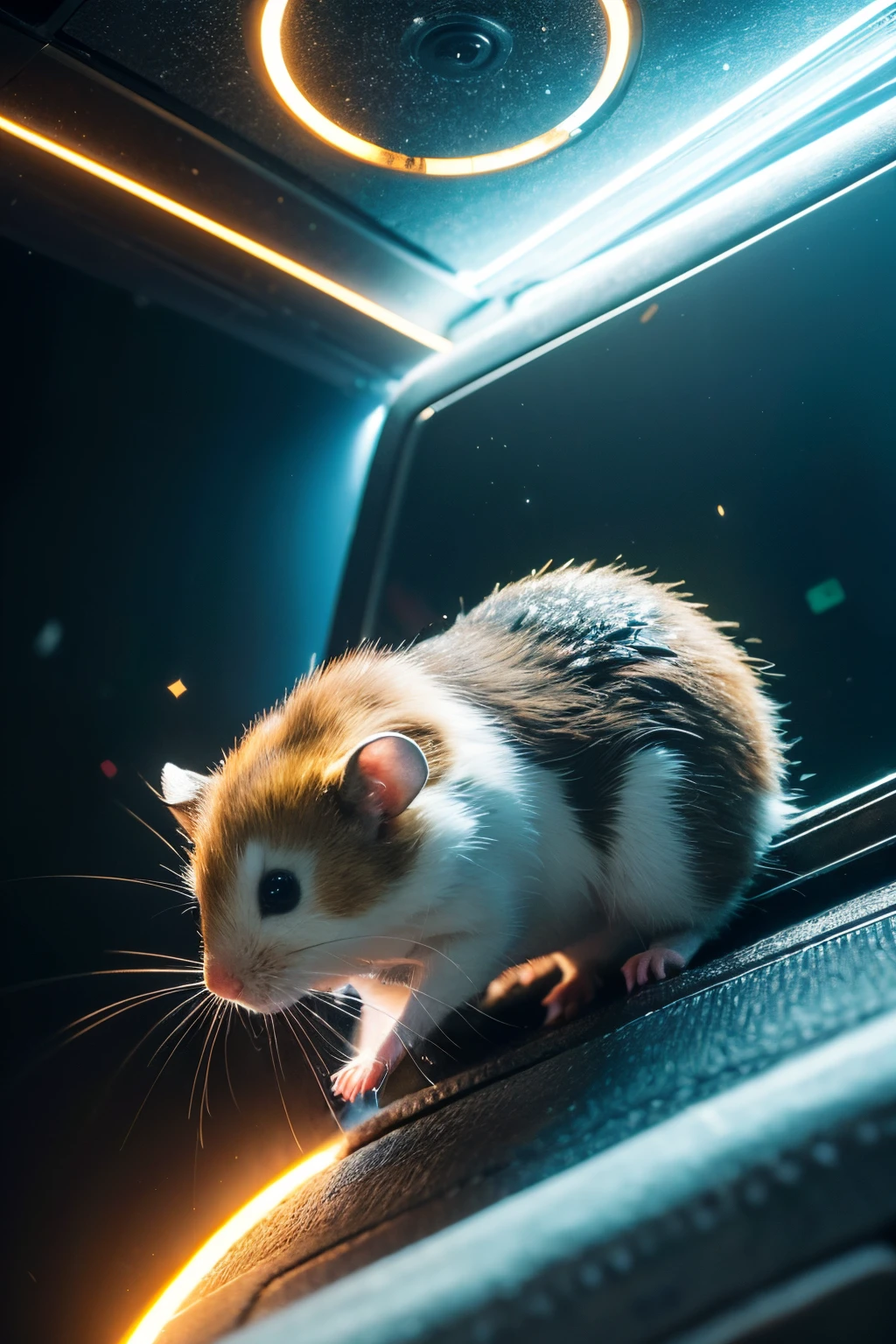 In the distant future,There is a cute hamster。Hamsters are short and strong,The fur is very smooth,Have a pair of smart and curious eyes。Hamsters live in an era of rapid development of smart data,We face unprecedented challenges every day。 One day,Hamster accidentally breaks into mysterious cave,tas'All kinds of high-tech equipment are available。Machine near hamster,Suddenly a light flashed,Hamster is transported to a world full of futuristic technology。 In this world,An encounter between ethereal artwork and ancient manuscripts。Mysterious algorithms and delicate calligraphy strokes bridge the past and future。A huge clock suspended in mid-air,gear exposed,Demonstrating the complexity of AI decision-making。Floating data ball flashing in the background,Hints at the ubiquity of big data and its relevance to personal privacy。 In this world,There is a group of people from different fields、Hamsters on different backgrounds。hamster's's facial features are intricately drawn,Highlights Hamster'Humanity in an automated world。The hamster also saw himself,hamster'There was a sparkle of determination in his eyes,My nose smelled something new,Beards dance to the rhythm of the future。 The world is filled with displays of artistic talent,Artist creates stunning artwork of unparalleled quality。These artworks feature stunning authentic details and vibrant colors。They use ultra high definition resolution,Capture every detail with unprecedented clarity。They also use HDR technology,Illuminate the scene with a dynamic range of brightness,Emphasize the interplay between light and shadow。 Out-of-this-world artwork seamlessly blends graphic elements with futuristic dystopia。Artist injects science fiction color,depicts a bustling city,Filled with giant holographic billboards and robots,Can navigate appropriately in augmented reality。The whole scene is enveloped in an unforgettably beautiful atmosphere,full of awe and fear。 The color palette of this world is surreal and vibrant。artist blends cool blues and radiant purples with iridescent textures of neon green。Subtle gold accents brighten the scene,Symbolizing the indomitable spirit of innovation。 In this world,Lights illuminate every corner。Soft, A charming light illuminates every subject,Show your suffering on your face。 in this uncertain future,Hamster decides to embark on an artistic journey。Hamsters delve deeper into this mysterious world,Go find amazing art and smart tech devices。The hamster hopes to survive this journey,Summary of the Hamster Mystery'Technology journey,Evoke feelings of contemplation and wonder。 Hamsters have smooth and tough hair,A pair of smart eyes sparkling with curiosity and determination。His claws are strong and strong,Can easily manipulate surrounding objects。His tail is short and flexible,Help him maintain balance in small spaces。 In this world full of future technology,Hamsters show amazing adaptability。He jumps flexibly between various high-tech equipment,Use your own wisdom to operate them skillfully。His nose keenly smells the fluctuations in the data stream,Ears capture conversational sounds from artificial intelligence。 In this world,Ogura also discovered his special ability。His eyes can capture the truth hidden behind the data,Ears can hear the melody of the future。His nose can sense impending danger,The tail can guide him to find a way out of the chaos。 Interact with various future technologies,The hamster gradually understood the rules of this world。He learned how to use his abilities to communicate with artificial intelligence,How to interpret the meaning behind the data。He also discovered his value in the field of automation,and one’s own responsibility and mission to the world。 on this artistic journey,Hamsters not only understand future technological developments,I also got to know my inner world。He knows his courage、Wisdom and responsibility,These are his greatest assets when facing future challenges.。