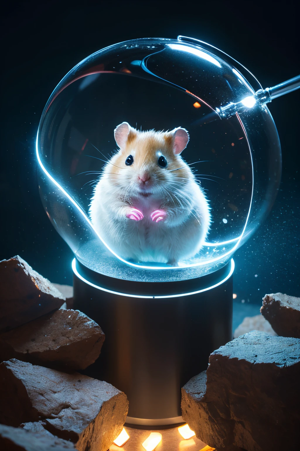 In the distant future，There is a cute hamster。Hamsters are short and strong，The fur is very smooth，Have a pair of smart and curious eyes。Hamsters live in an era of rapid development of smart data，We face unprecedented challenges every day。

One day，Hamster accidentally breaks into mysterious cave，hori&#39;All kinds of high-tech equipment are available。Machine near hamster，Suddenly a light flashed，Hamster is transported to a world full of futuristic technology。

In this world，An encounter between ethereal artwork and ancient manuscripts。Mysterious algorithms and delicate calligraphy strokes connect the past and the future。A huge clock is suspended in mid-air，gear exposed，Demonstrating the complexity of AI decision-making。Floating data ball flashes in the background，Hints at the ubiquity of big data and its relevance to personal privacy。

In this world，There is a group of people from different fields、Hamsters on different backgrounds。hamster&#39;S&#39;s&#39;s facial features are intricately drawn，Highlights Hamster&#39;Humans in an automated world。The hamster also saw himself，hamster&#39;His eyes shone with determination，My nose smells something new，Beards dance to the rhythm of the future。

The world is filled with displays of artistic talent，Artist creates stunning artwork of unparalleled quality。These artworks feature stunning authentic details and vibrant colors。They use ultra high definition resolution，Capture every detail with unprecedented clarity。They also use HDR technology，Illuminate the scene with a dynamic range of brightness，Emphasize the interplay between light and shadow。

Otherworldly artwork seamlessly blends graphic elements with futuristic dystopia。Artist injects science fiction color，depicts a bustling city，Filled with giant holographic billboards and robots，Can navigate correctly in augmented reality。The whole scene is enveloped in an unforgettably beautiful atmosphere，full of awe and fear。

The color palette of this world is surreal and vibrant。artist blends cool blues and radiant purples with iridescent textures of neon green。Subtle gold accents brighten the scene，Symbolizing the indomitable spirit of innovation。

In this world，Lights illuminate every corner。The soft, Charming lights illuminate every subject，Show your pain on your face。

in this uncertain future，Hamster decides to embark on an artistic journey。Hamsters delve into this mysterious world，Go find amazing art and smart tech devices。The hamster hopes to survive the journey，Summary of Hamster Mystery&#39;Technology journey，Evoke feelings of contemplation and wonder。

Hamsters have smooth and tough hair，A pair of smart eyes sparkling with curiosity and determination。His claws are strong and powerful，Can easily manipulate surrounding objects。His tail is short and flexible，Help him maintain balance in small spaces。

In this world full of future technology，Hamsters show amazing adaptability。He jumps flexibly between various high-tech equipment，Use your own wisdom to operate them skillfully。His nose keenly smelled the fluctuations in the data stream，Ears capture conversational sounds from artificial intelligence。

In this world，Ogura also discovered his special ability。His eyes can capture the truth hidden behind the data，Ears can hear the melody of the future。His nose can sense impending danger，The tail can guide him to find a way out of the chaos。

Interact with various future technologies，The hamster gradually understood the rules of this world。He learned how to use his abilities to communicate with artificial intelligence，How to interpret the meaning behind the data。He also discovered his value in the field of automation，and their own responsibilities and missions to the world。

on this artistic journey，Hamsters not only understand future technological developments，I also got to know my inner world。He knows his courage、Wisdom and responsibility，These are his greatest assets when facing future challenges.。