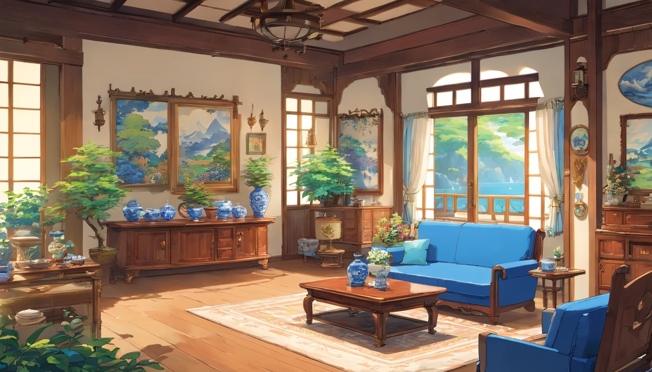 beautiful furniture,Blue and white porcelain