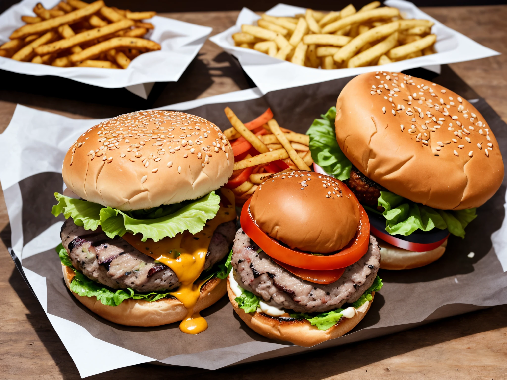 Burger and hot dog clashing together