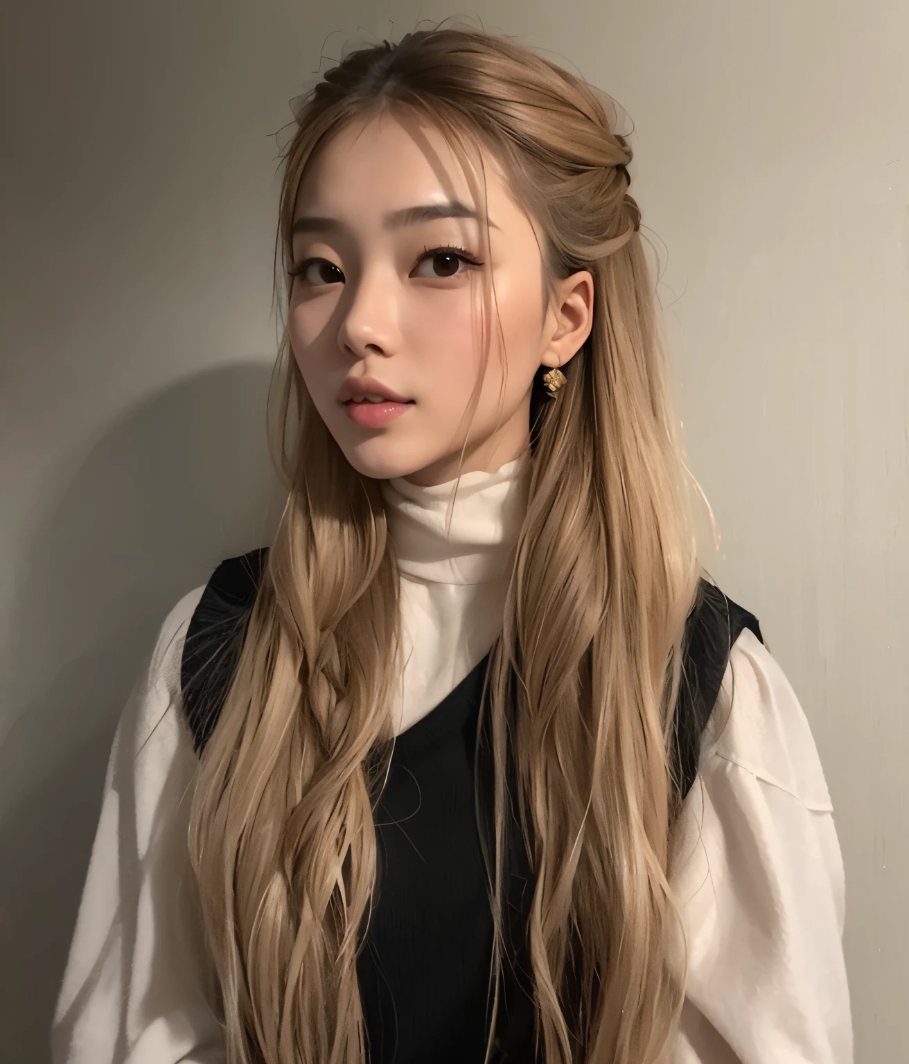 Attractive asian woman with soft and dainty features no teeth showing