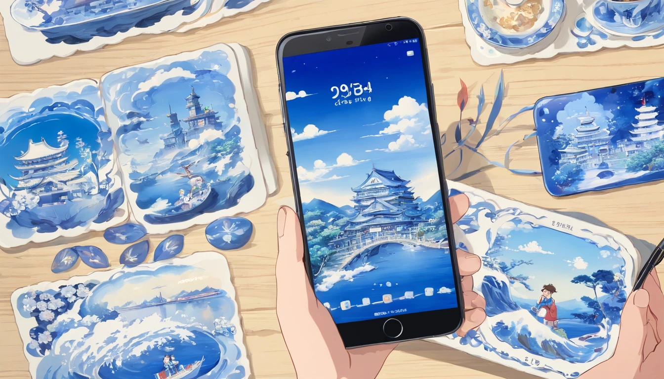 Blue and white porcelain mobile phone