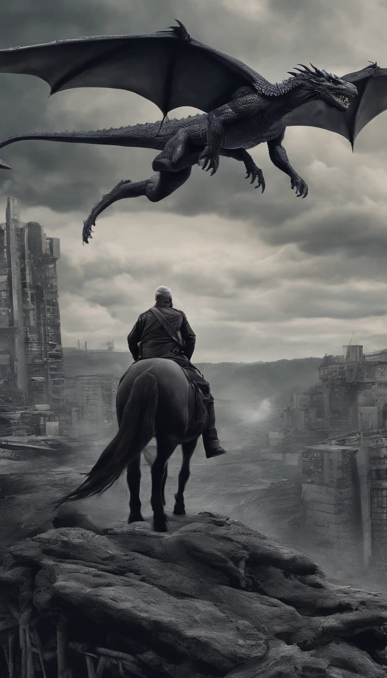 Papai Noel, Flying a Dark Dragon from geographic data in detailed hyperrealism photoshoot style