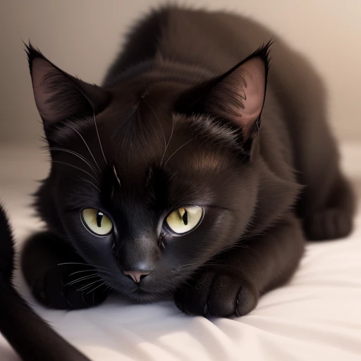 A black cat with white spot's and tyerkies eyes