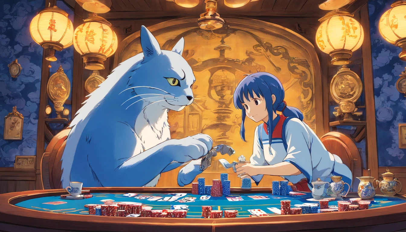 Blue and white porcelain poker