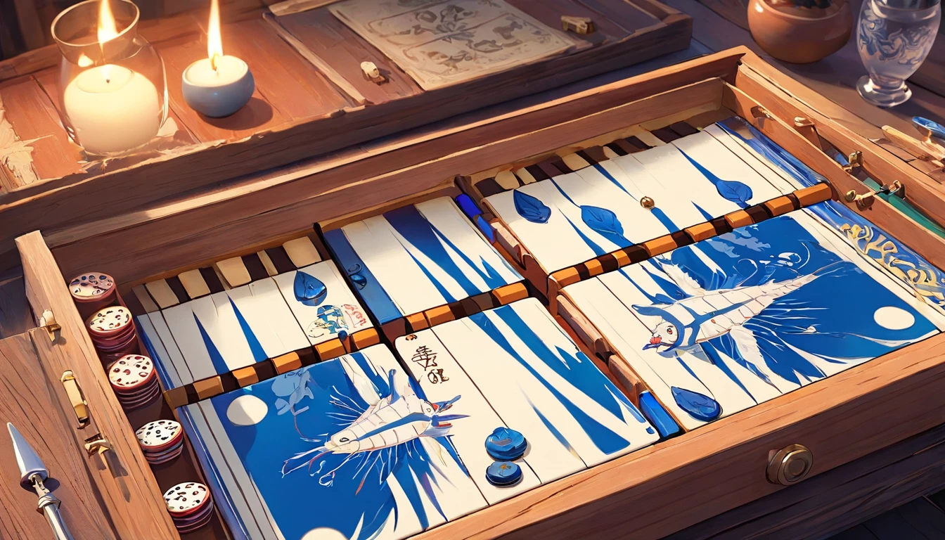Blue and white porcelain backgammon