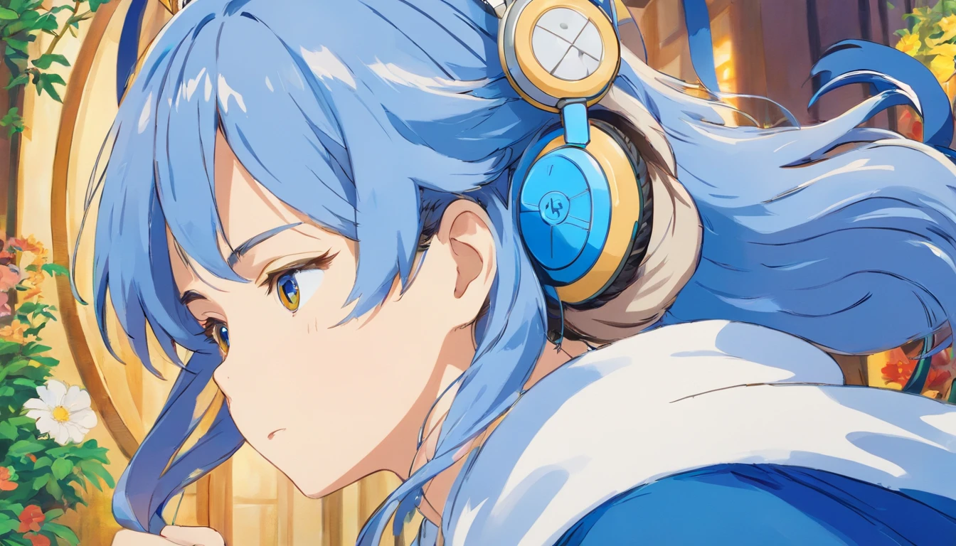 Blue and white porcelain headphones