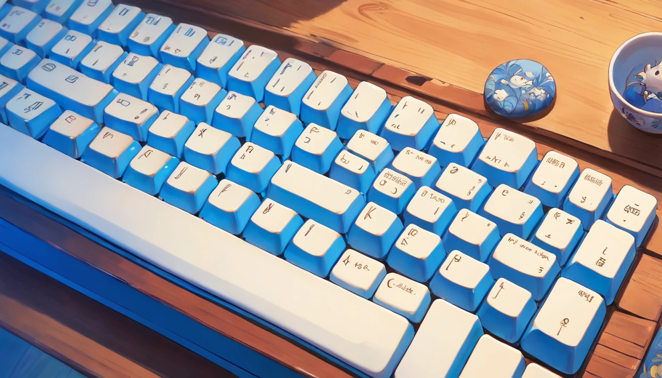 Blue and white porcelain keyboard