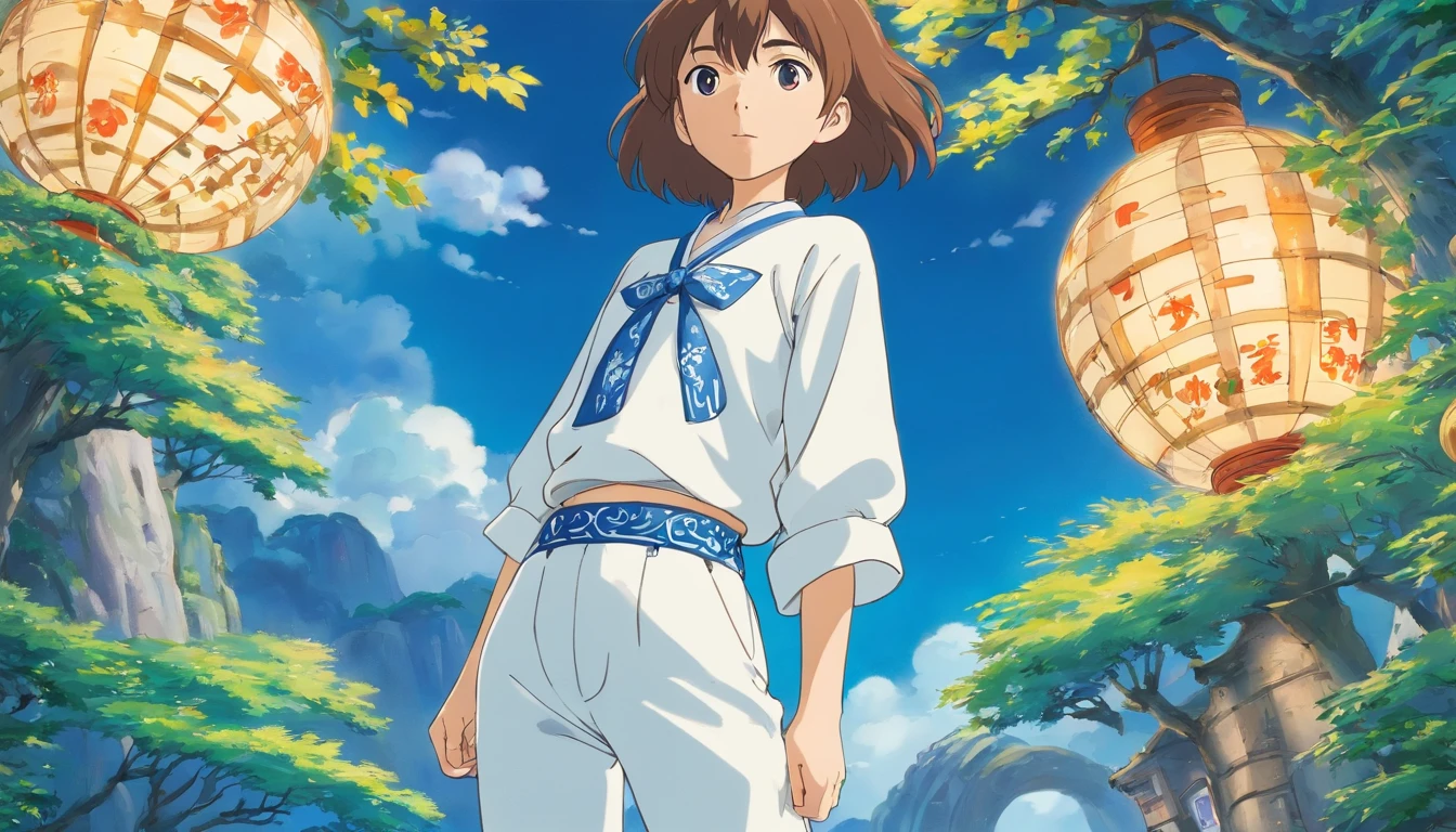 Blue and white porcelain pants